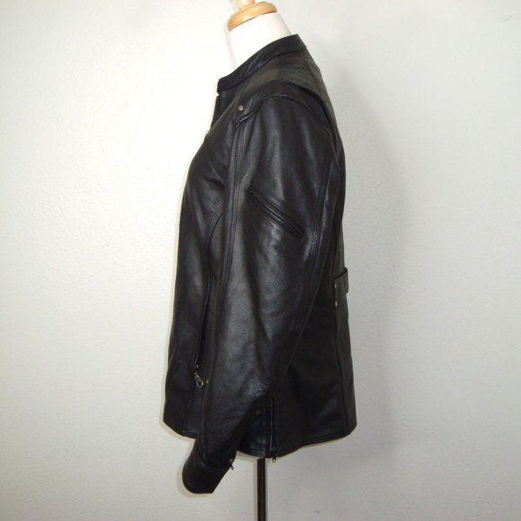 NEW FIRST Mfg. Co. Leather Gear Black Jacket w/Removable Quilted Liner Size L - Picture 12 of 16